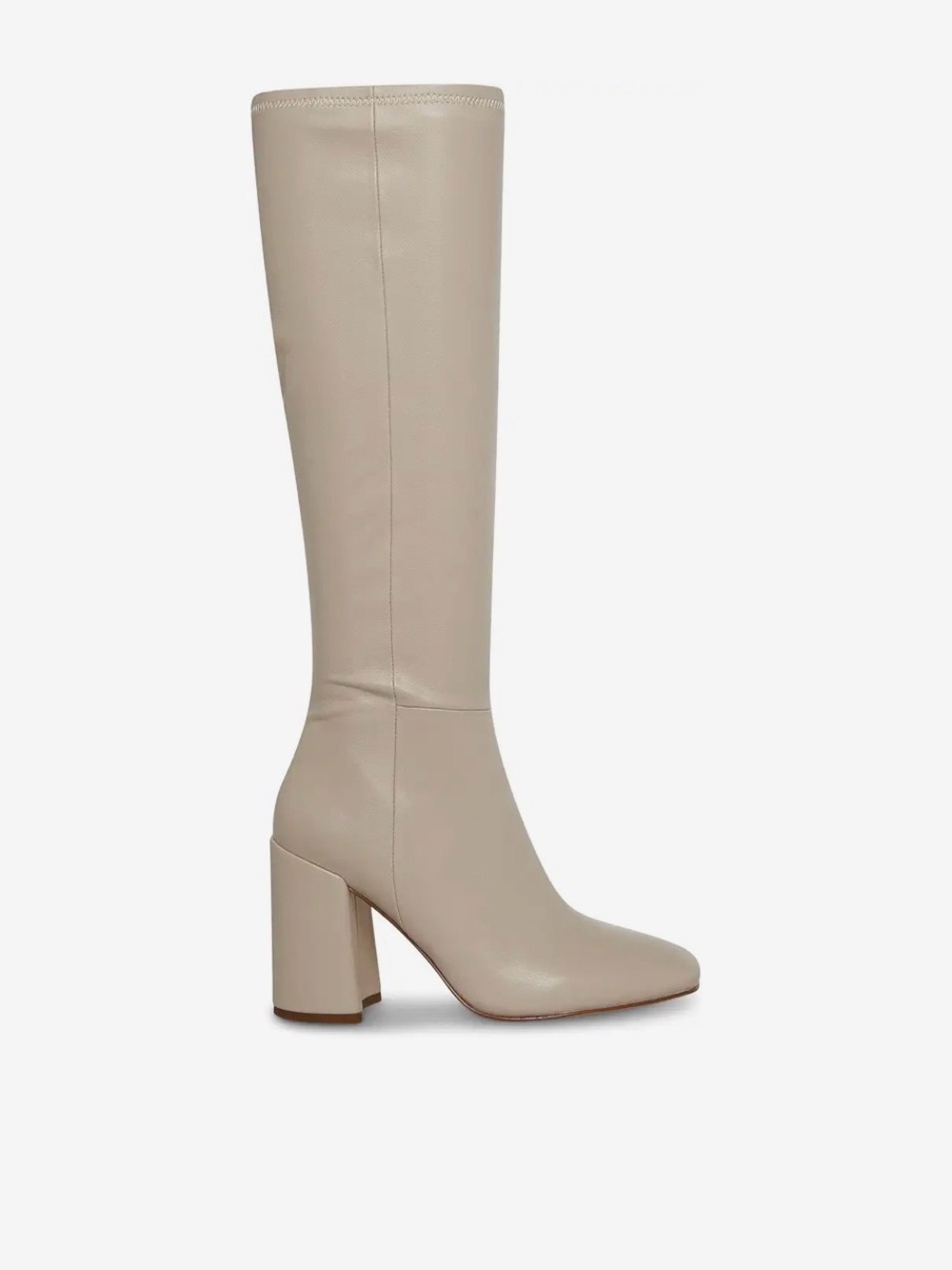 Steve Madden Tall Block Heel Over-the-Knee Boots in Light Beige